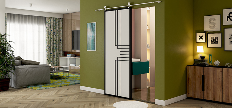 sliding bathroom door installation in Rancho Calaveras